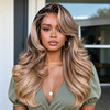 Long Layered Body Wave 7x5 Lace Closure Wig with Side-Swept Bangs