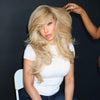 Blonde 613 Wavy Layered Cut 13x4 Frontal Lace Human Hair Wig
