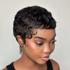 Full Lace Wave Curls Pixie Cut Wig 100% Human Hair