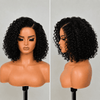 Natural-Looking Short Kinky Curly Bob Side Part lace Front Wig for Summer