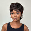 Full Lace 90s Shaggy Wolf Cut Black/Red Brown Highlights Bangs Wig 100% Human Hair