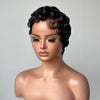 Full Lace Finger Wave Short Pixie Cut Wig With Drawstrings