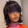 Short Layered Cut Hair With Fringe Bang 13x4 Lace Wig
