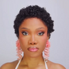 Full Lace 3C Curly Natural Black Loose Curly Pixie Wig