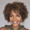 Natural Dark Brown Afro Curly Short Wig 100% Human Hair