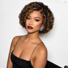 Bouncy Short Curly Bob Side Part HD Lace Front Wig with Face Framing Curls