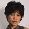 Glueless Short Pixie Cut Straight Bob Wig With Fringes