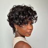 Full Lace Curly Finger Wave Short Glueless Pixie Wig