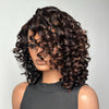 Short Bob Bouncy Loose Curly Blonde Highlight Lace Front Wig