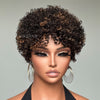 Put on & Go Highlight P2/27 Short Afro Curly Wig With Bangs