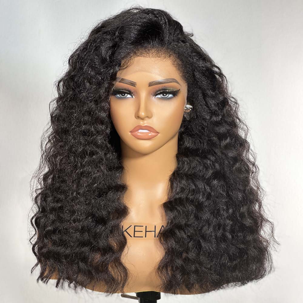 
            
                Load image into Gallery viewer, Fluffy Wand Curls With 4C Kinky Edges HD Lace Wig
            
        