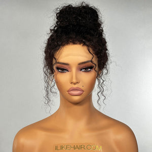 
            
                Load image into Gallery viewer, Kinky Edge Hairline Curly Lace Front Wig 180% Density
            
        