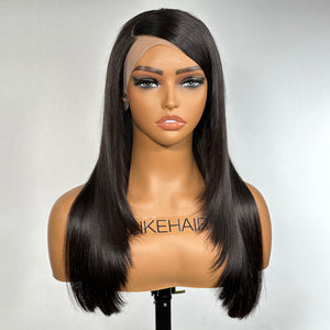 90's Inspired Layered Cut With Side Swoop Straight Lace Front Wig