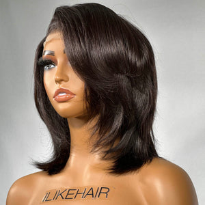 
            
                Load image into Gallery viewer, Layered Cut Shaggy 13x4 Lace Front Wig With Side Swept Bangs
            
        