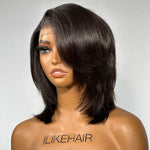Glueless Layered Cut Shaggy 13x4 Lace Front Wig With Side Swept Bangs