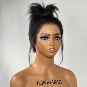 
            
                Load image into Gallery viewer, Summer Trends Messy High Ponytail Kinky Edges 13x4 Lace Front Wig
            
        