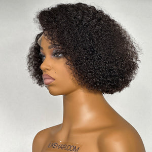 
            
                Load image into Gallery viewer, Short Cut Kinky Curly Human Hair 13x4 Lace Front Bob Wig
            
        