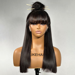 
            
                Load image into Gallery viewer, Long Straight Hair With Trendy Bangs 13x4 Lace Front Glueless Wig
            
        