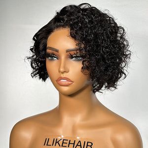 Summer Vibes Bouncy Curly Pixie Cut Hair 5x5 Lace Closure Wig