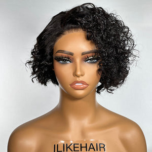 Summer Vibes Bouncy Curly Pixie Cut Hair 5x5 Lace Closure Wig