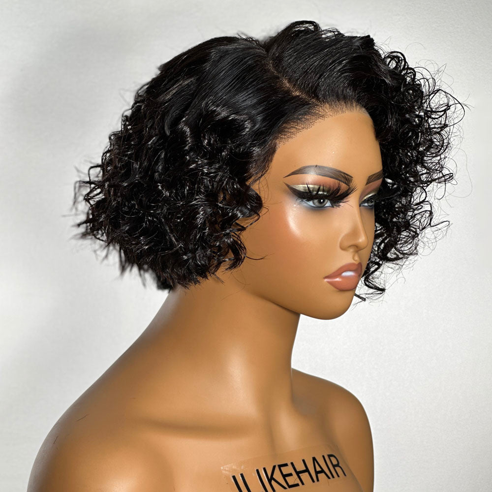 Summer Vibes Bouncy Curly Pixie Cut Hair 5x5 Lace Closure Wig