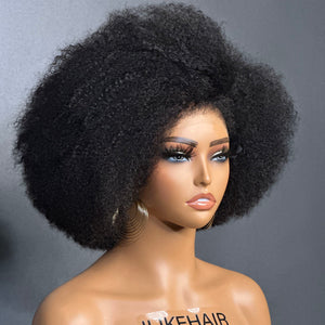 
            
                Load image into Gallery viewer, Afro Kinky Curly With Kinky Edges 13x4 HD Lace Front Bob Wig
            
        