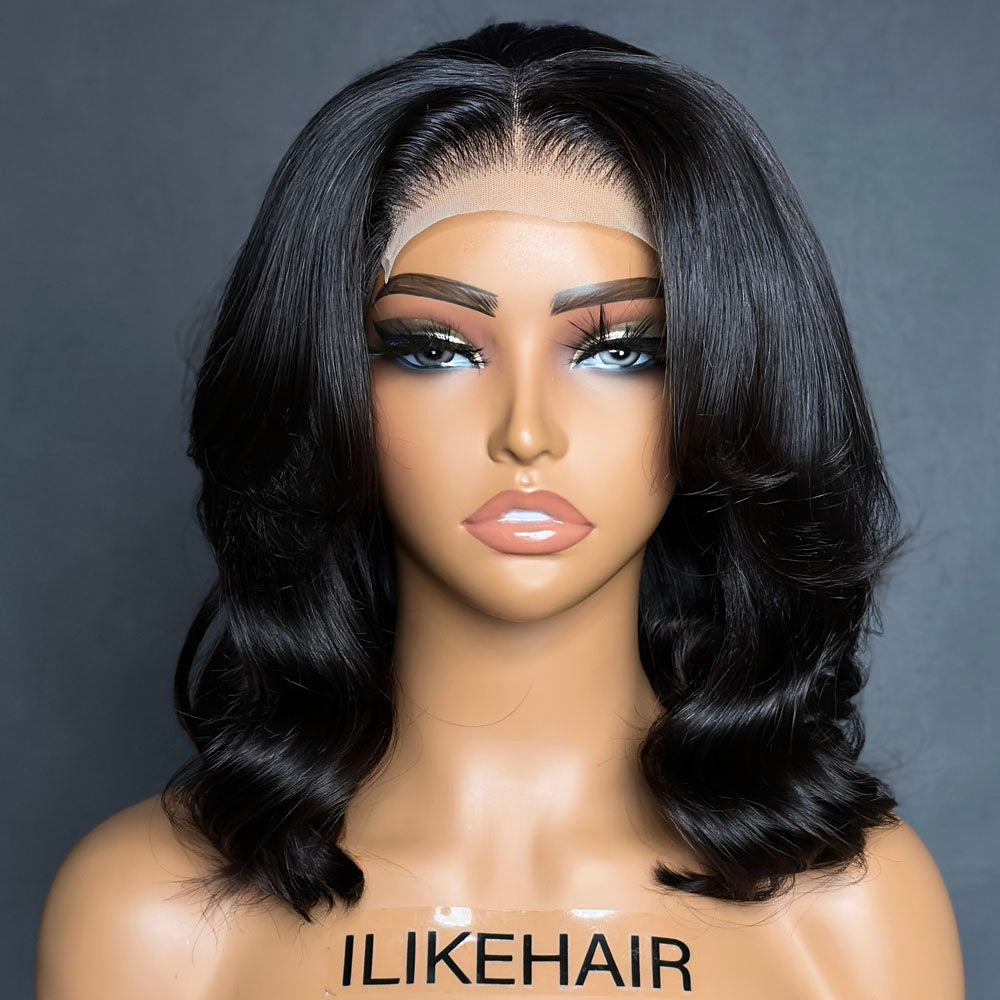 
            
                Load image into Gallery viewer, Pre Plucked Short Body Wave 5x5 Lace Closure Bob Wig
            
        