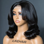 Short Body Wave Layered Cut 5x5 Lace Closure Bob Wig