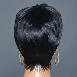
            
                Load image into Gallery viewer, Wear &amp;amp; Go Layered Short Pixie Cut Human Hair Wig With Bang
            
        