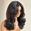 Put on & Go Inspired Layered Curtain Bangs Wavy Lace Closure Wig