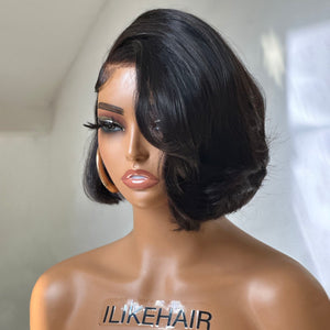 
            
                Load image into Gallery viewer, Deep Side Part Layered Bob 5x5 Lace Closure Wig
            
        