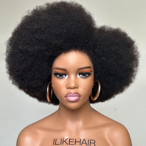 
            
                Load image into Gallery viewer, Afro Kinky Curly With Kinky Edges HD Lace Bob Wig
            
        