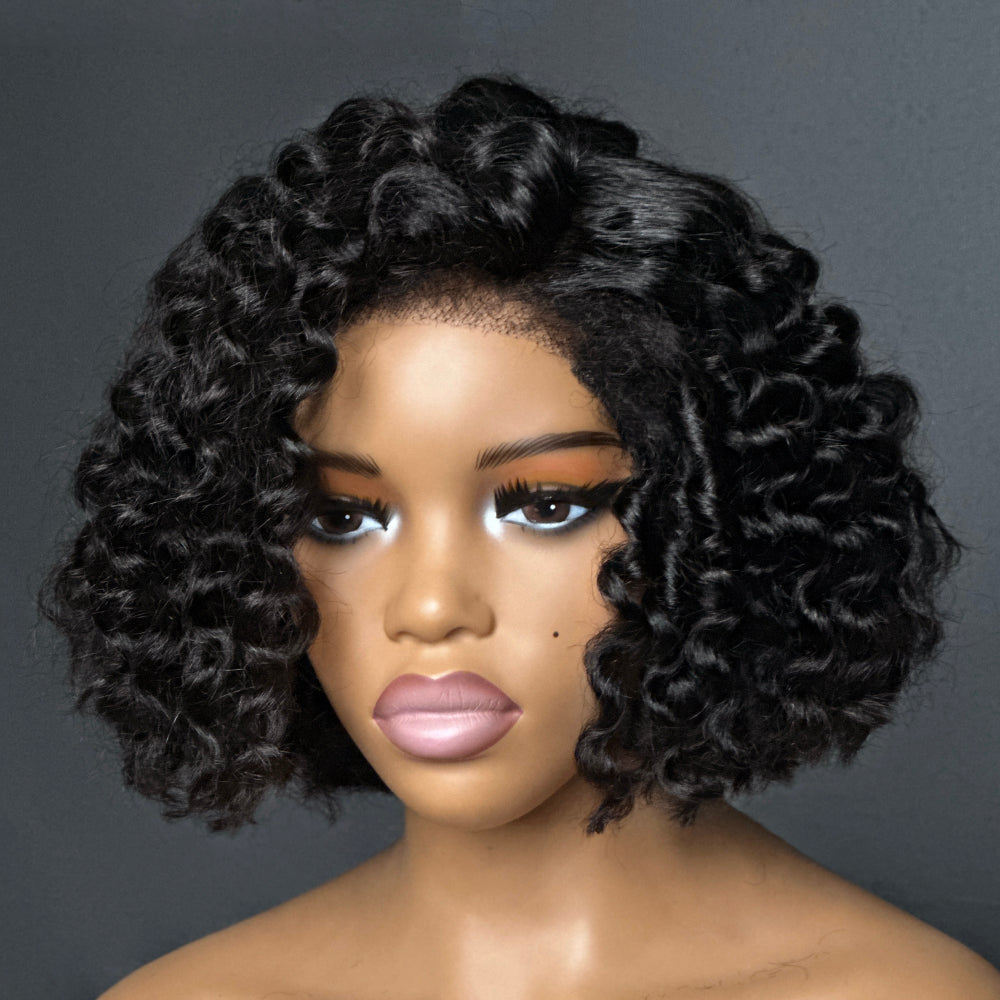 
            
                Load image into Gallery viewer, Wear &amp;amp; Go Wand Curls With Kinky Edges 5x5 Pre Cut HD Lace Bob Wig
            
        