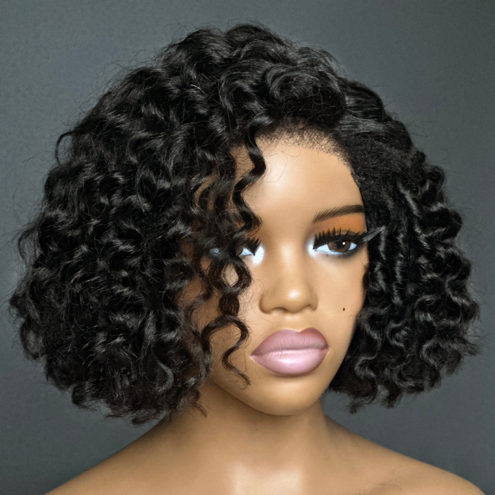 
            
                Load image into Gallery viewer, Wear &amp;amp; Go Wand Curls With Kinky Edges 5x5 Pre Cut HD Lace Bob Wig
            
        