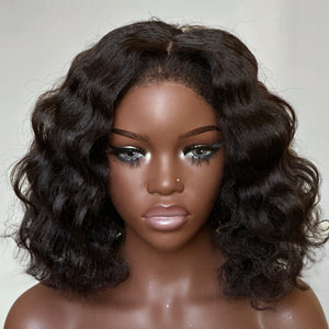 
            
                Load image into Gallery viewer, Short Wavy Kinky Edges Bob 5x5 Pre Cut HD Lace Wig
            
        