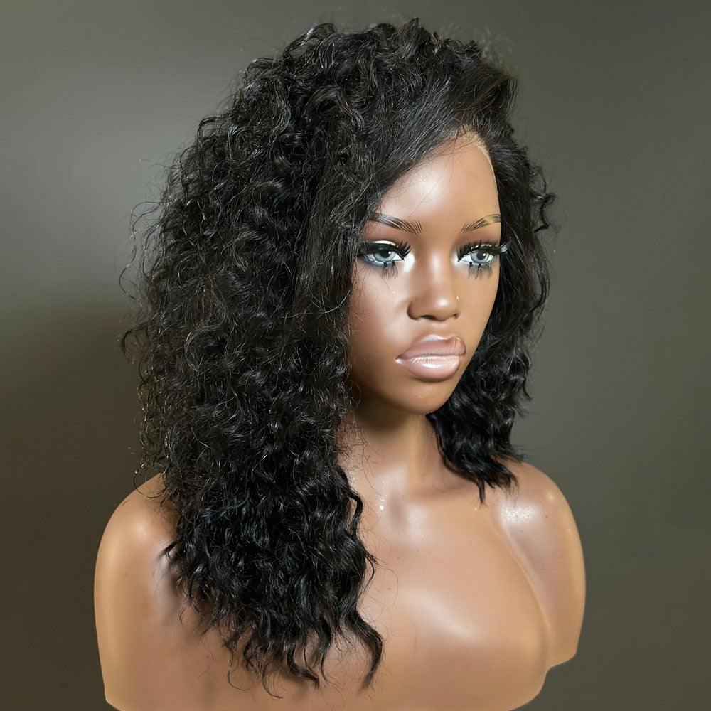 Glueless Natural Wavy 13X4 Lace Front Wig 100% Human Hair