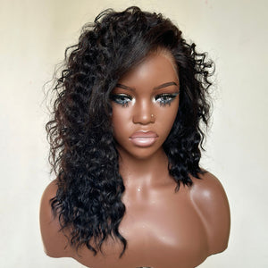 Glueless Natural Wavy 13X4 Lace Front Wig 100% Human Hair