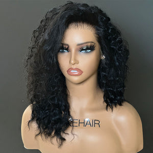 
            
                Load image into Gallery viewer, Asymmetrical Fluffy Water Wave 13x4 Lace Front Wig
            
        