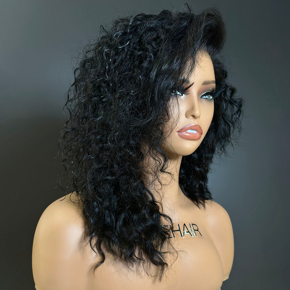 
            
                Load image into Gallery viewer, Asymmetrical Fluffy Water Wave 13x4 Lace Front Wig
            
        