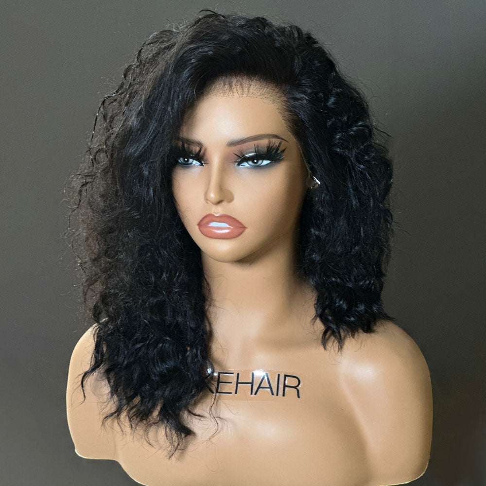 Glueless Natural Wavy 13X4 Lace Front Wig 100% Human Hair