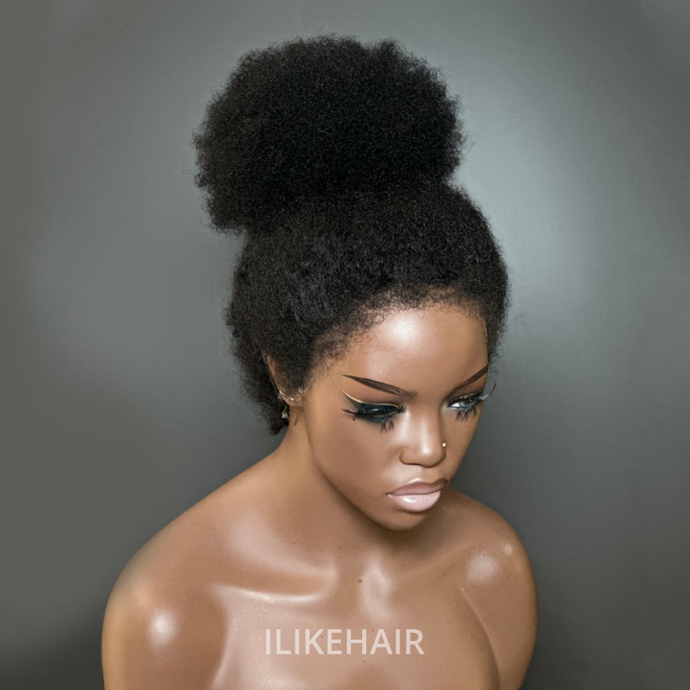 
            
                Load image into Gallery viewer, Realistic Afro Curly With 4C Kinky Edges 13x4 Lace Frontal Wig
            
        