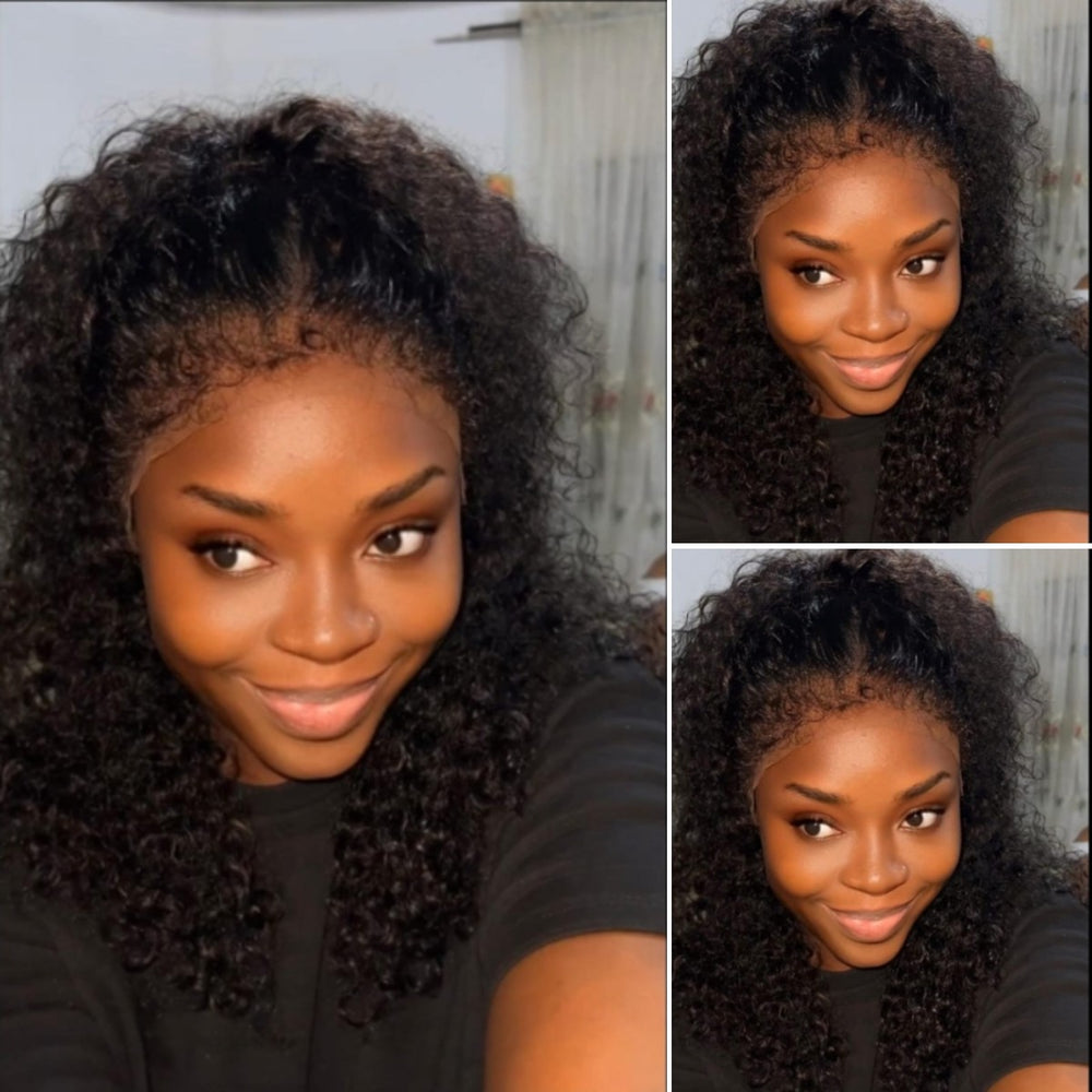 Trendy Curly With Hybrid Hairline  HD Lace Wig