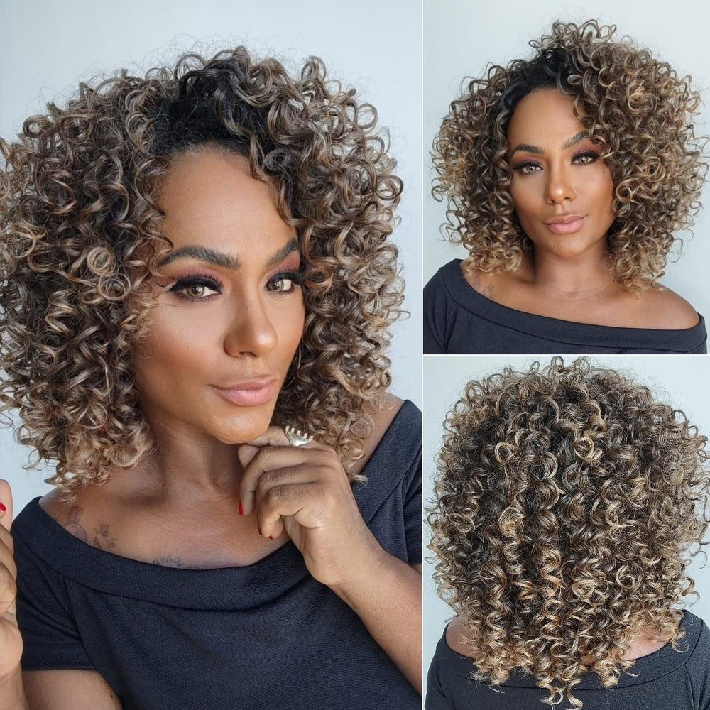 Put on & Go Ombre Light Blonde Short Brazilian Rose Curls Wig