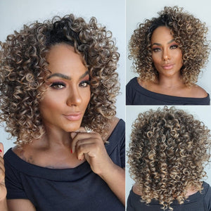 Put on & Go Ombre Light Blonde Short Brazilian Rose Curls Wig