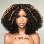 Natural Blonde Highlights Jerry Curly Bob 5x5 Lace Closure Wig