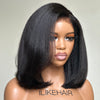 Short Bob Kinky Edges 13x4 HD Lace Frontal Blowout Ventilated Wig