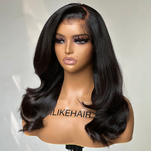 Elegant Side Part Layered Quick Wave 13x4 Lace Front Wig
