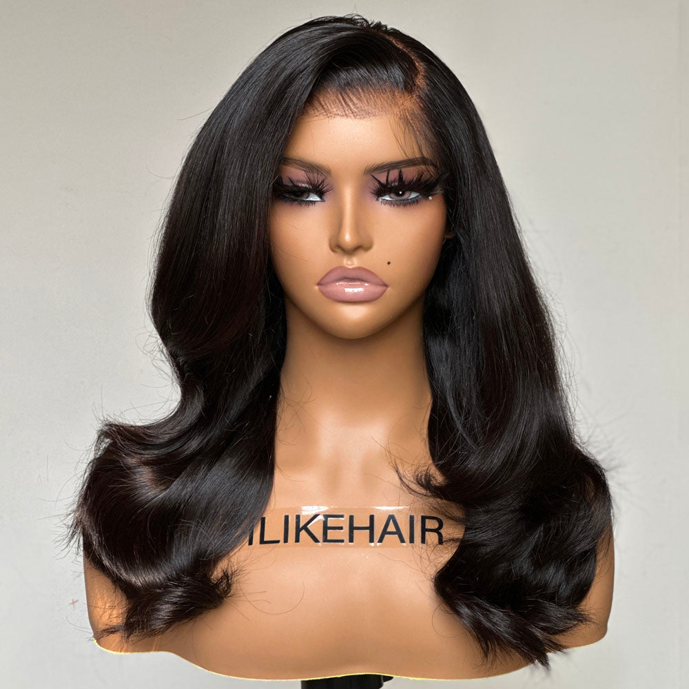 Elegant Side Part Layered Quick Wave 13x4 Lace Front Wig