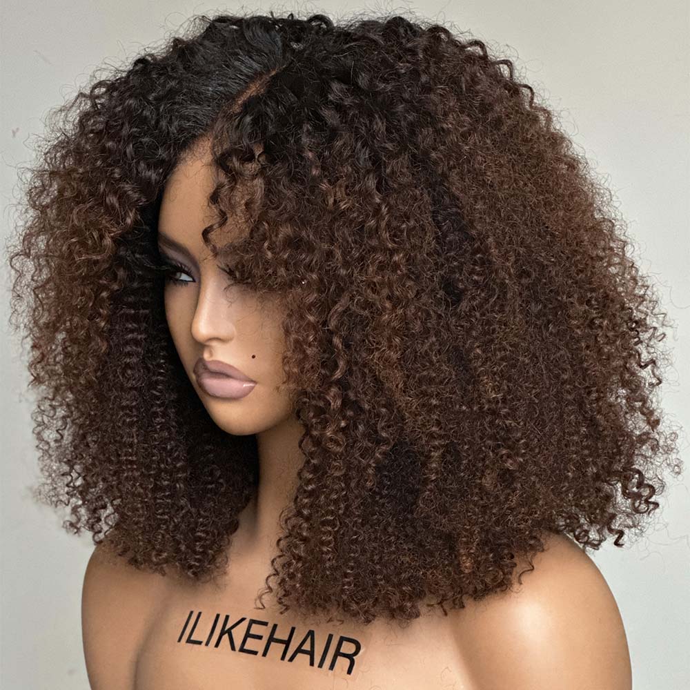 Wear & Go Ombre Brown Jerry Curly Bob 5x5 Lace Closure Wig