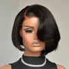 Glueless Short Layered Deep Side Part Bob Lace Wig Clearance